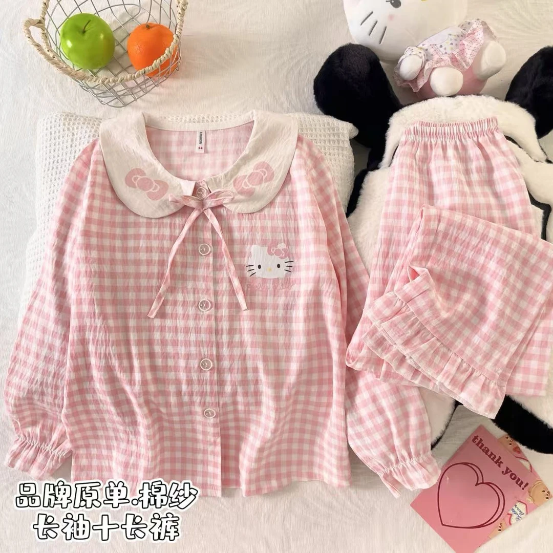 W01 蜜柚酱时尚2025年款夏天套装儿童睡衣中大女童夏季薄款家居服