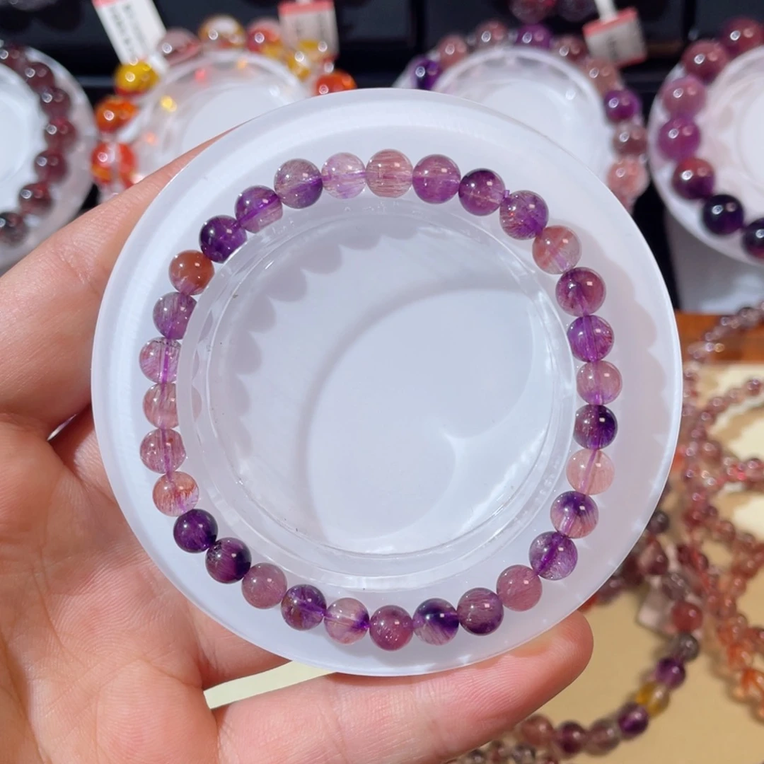 未镶嵌手链水晶紫橘超6.1