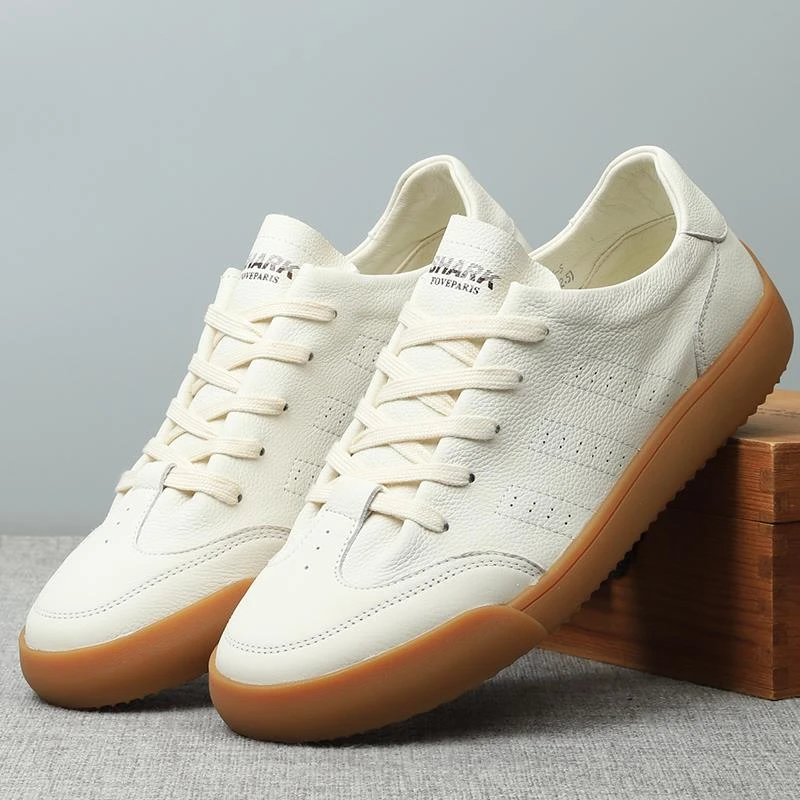 真皮男鞋休闲板鞋2025春季新款软底鞋子男百搭潮鞋春季真皮男板鞋