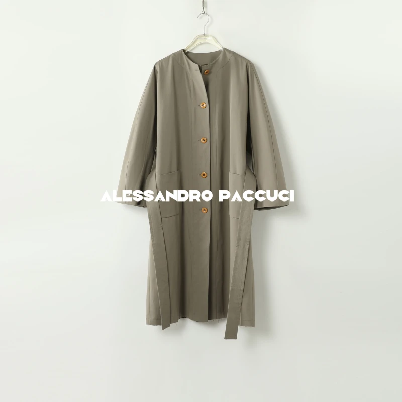 AP洛哥43007FY 【洒脱】棉质棒球领下摆毛边宽松休闲百搭风衣2024秋