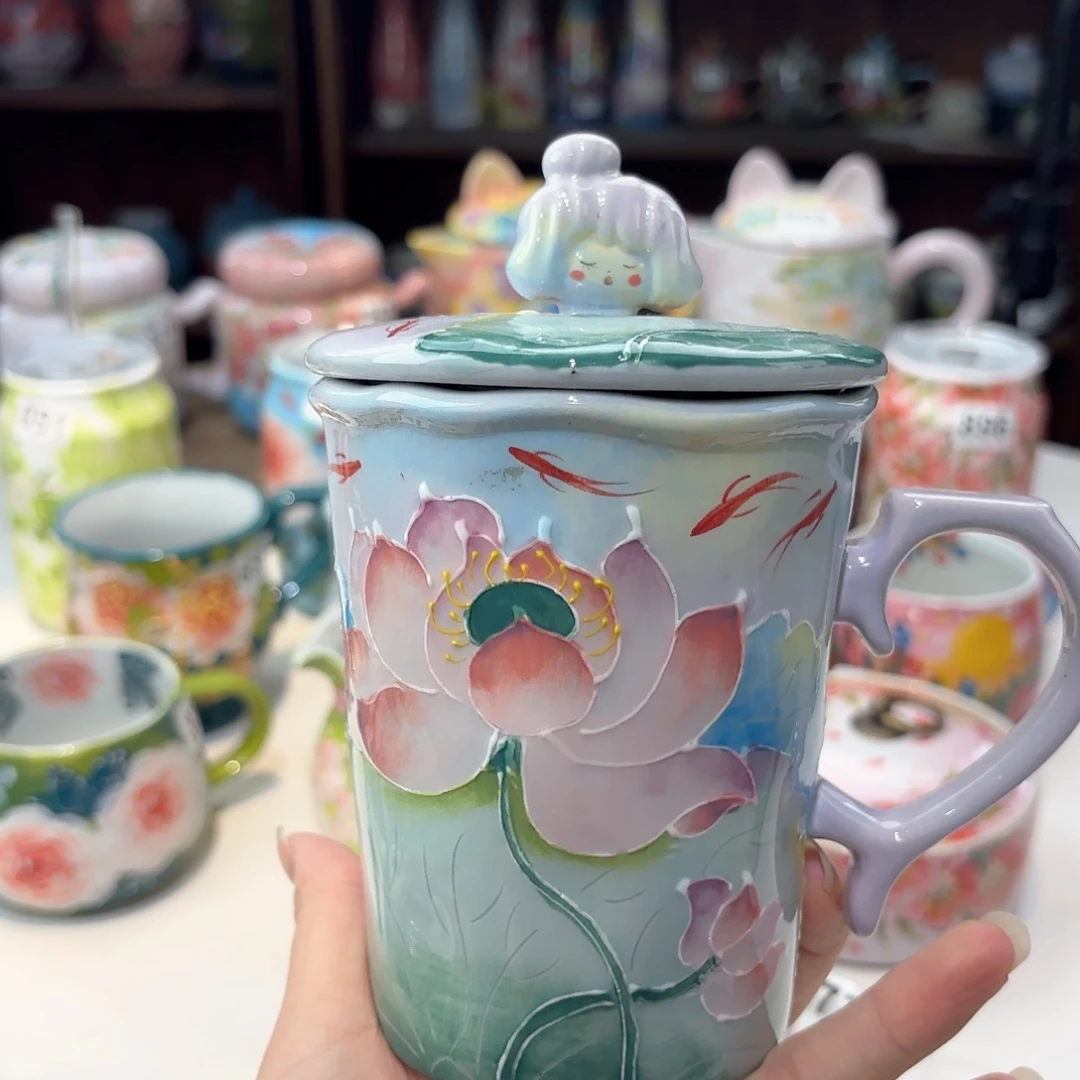 景德镇手绘高温釉下彩陶瓷茶具