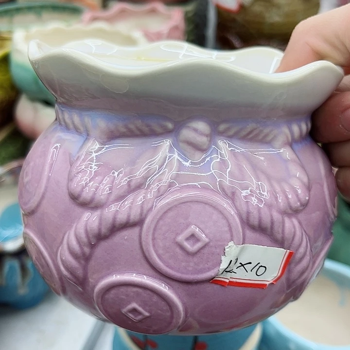 多肉绿植陶瓷花盆9.9包邮，有孔