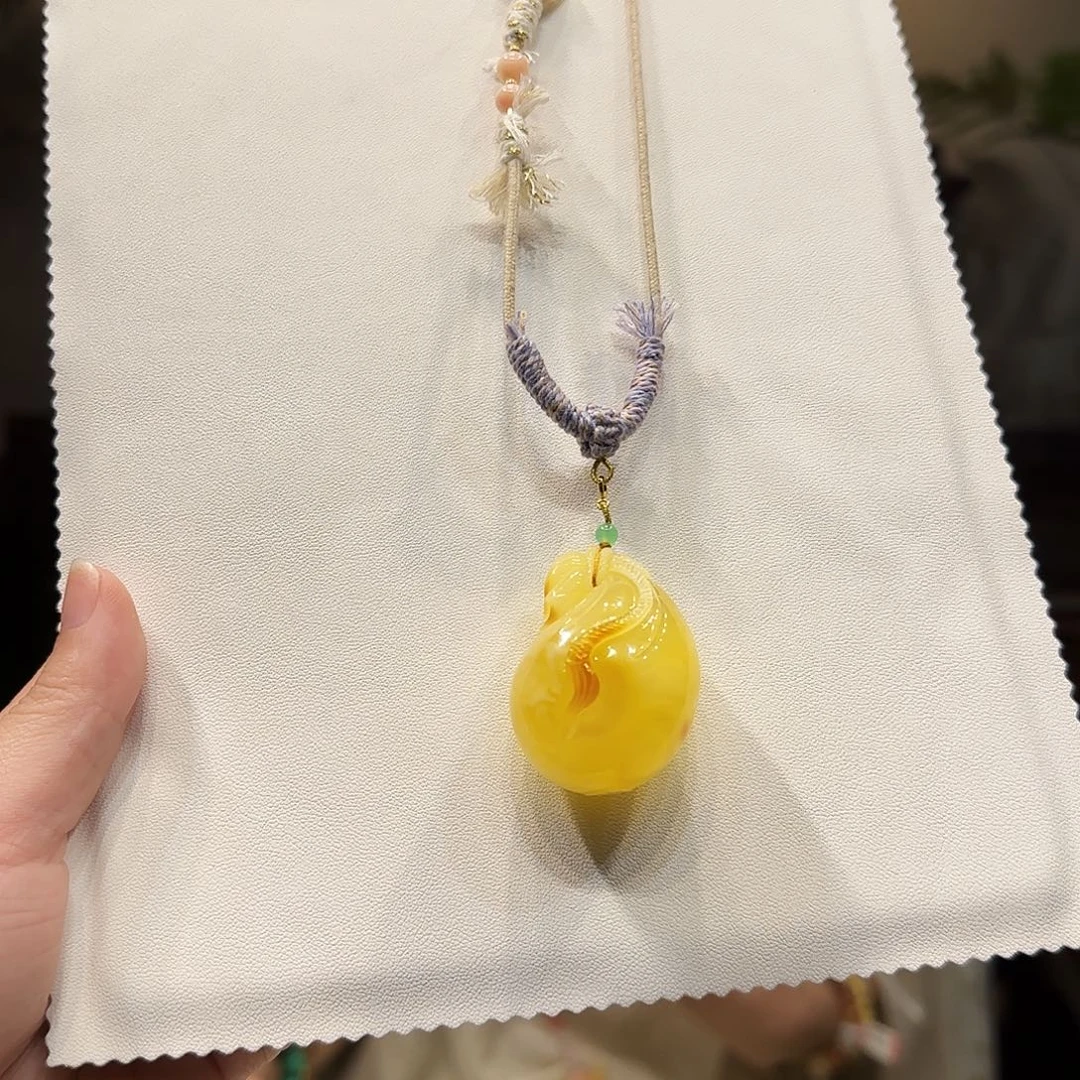 蜜蜡未镶嵌项链蜜蜡钱袋子