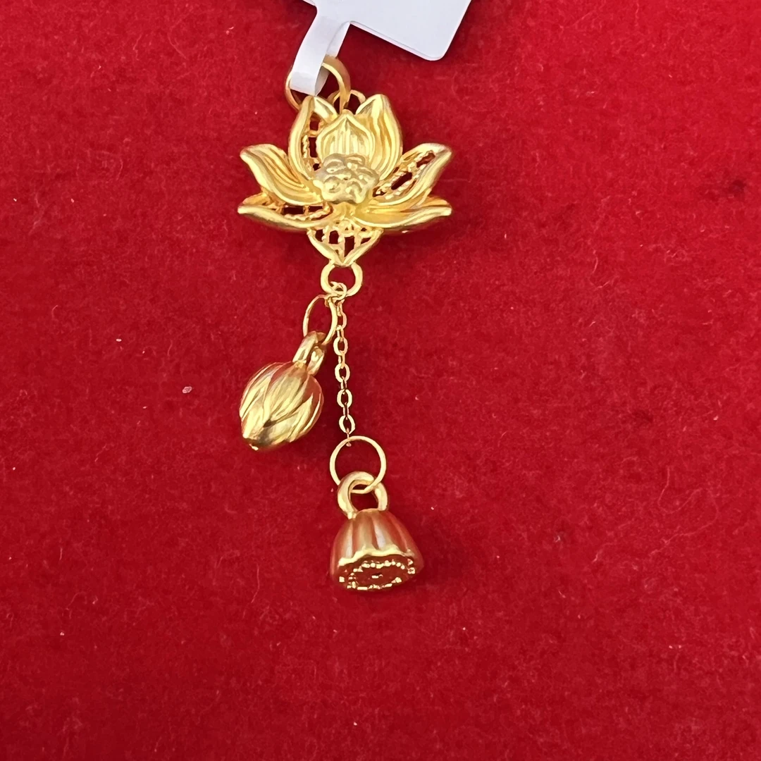 【思思专享】足金999 莲花 GP 1.23 纳金添福
