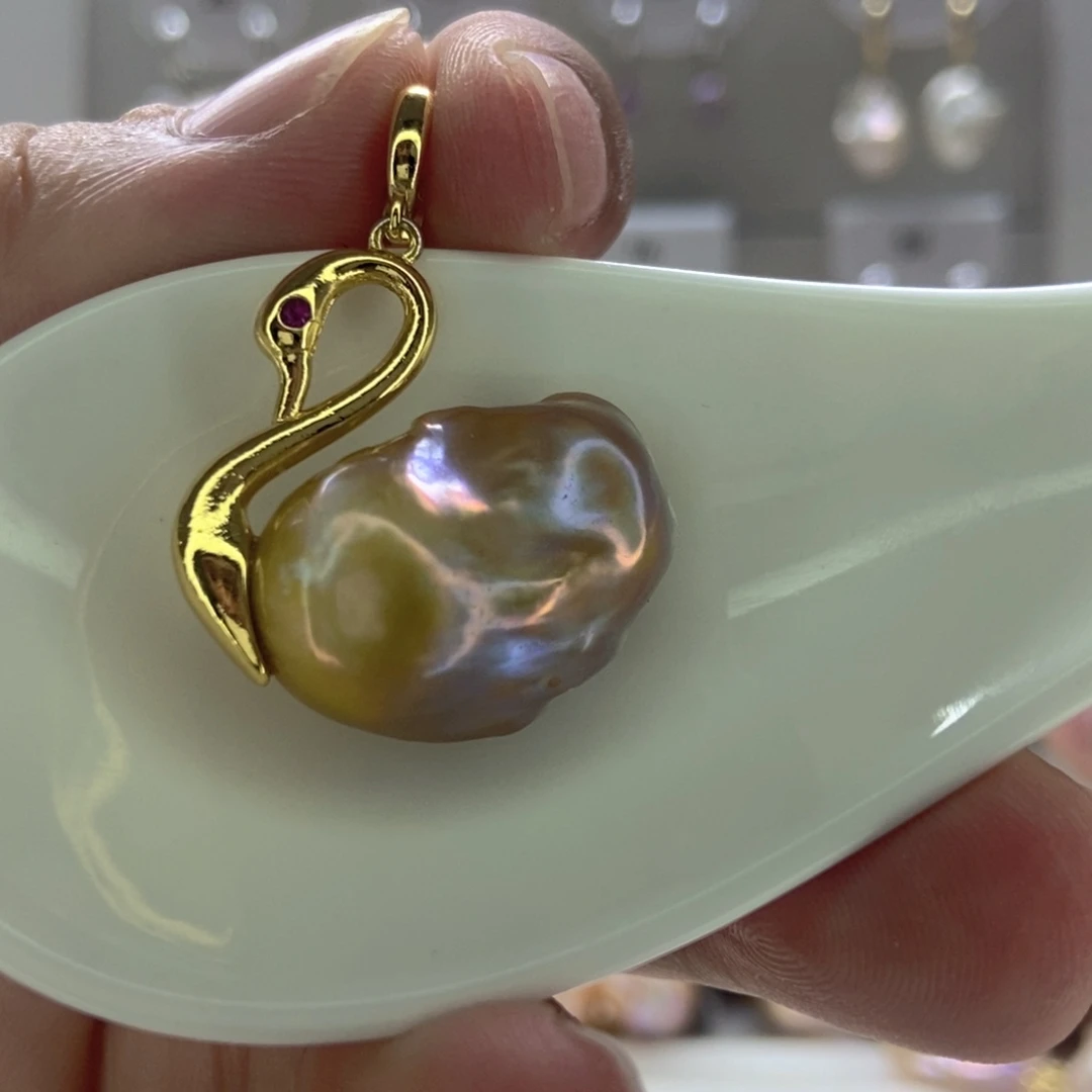 银S925镶嵌颈饰淡水珍珠94