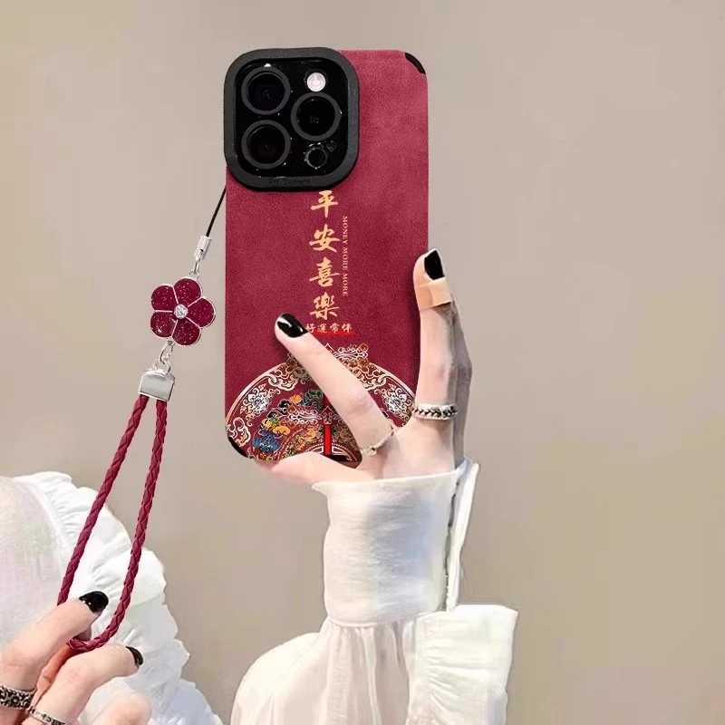 图腾诸事顺利适用苹果17promax手机壳iPhone16红色15国风ip14por