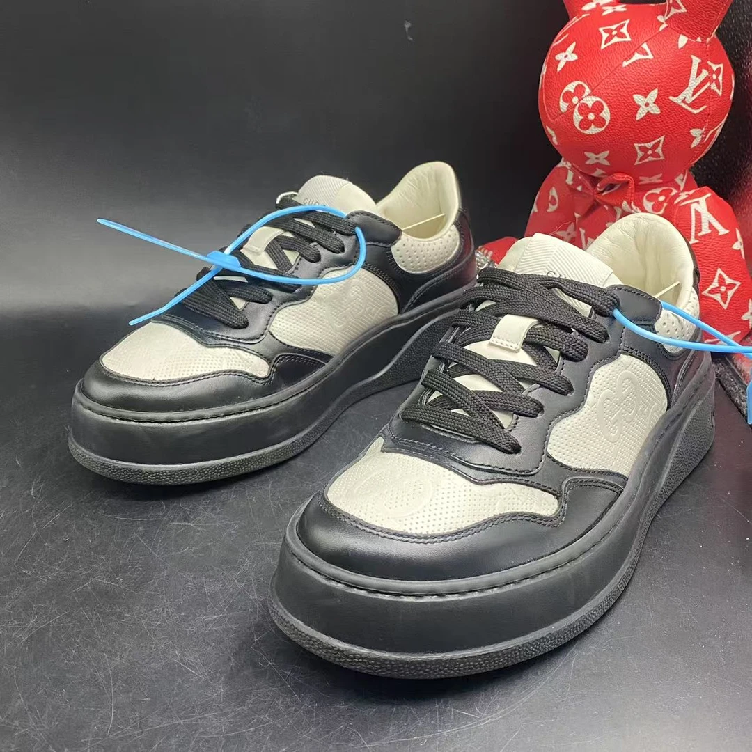 95新 GUCCI/古驰 【聚星优选】舒适潮鞋黑白熊猫饼干鞋38码