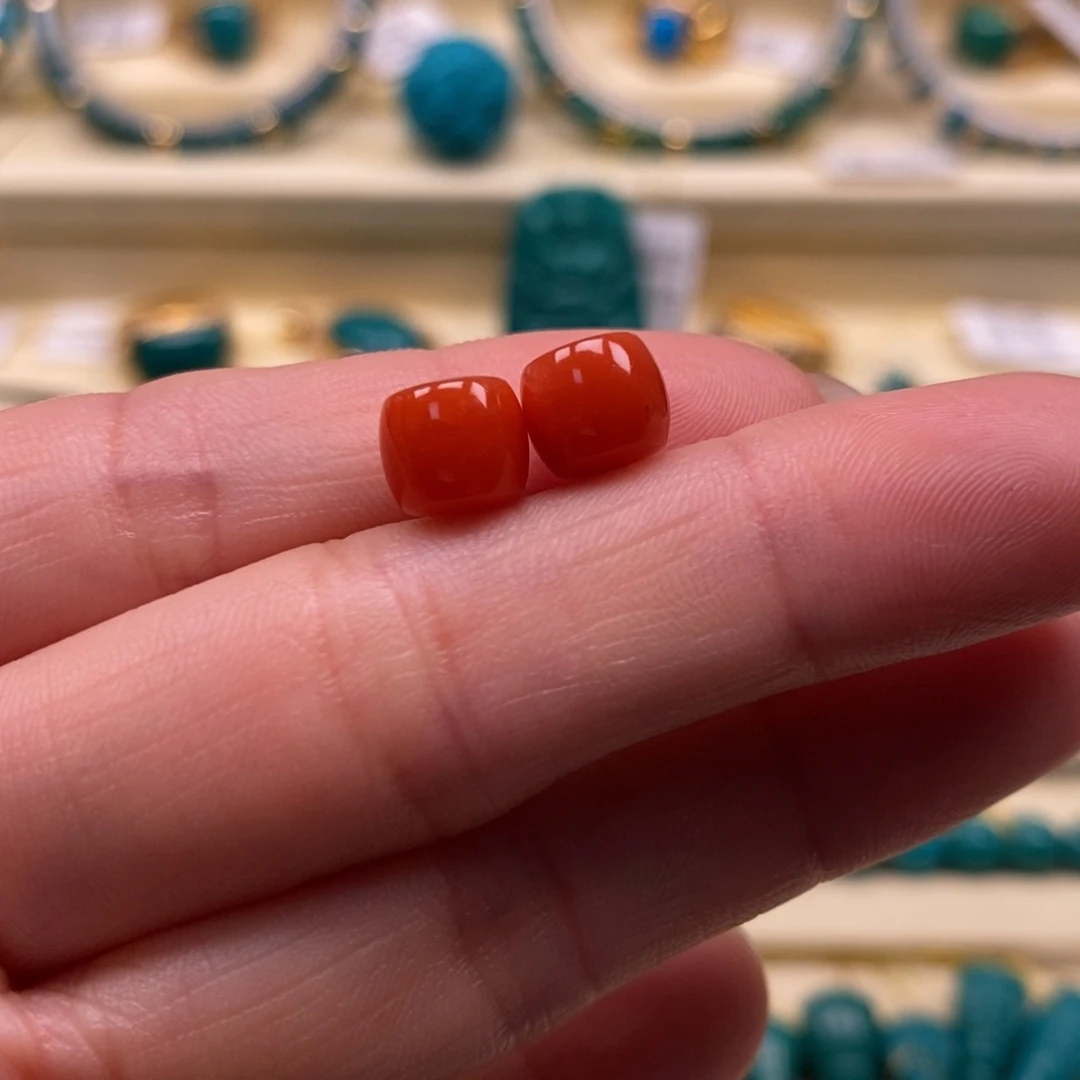 南红玛瑙珠宝奇石未镶嵌直径7.6×6.5老型珠