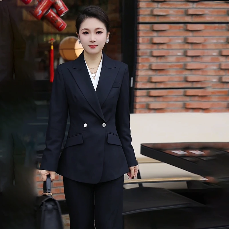 气质时尚韩版西装套装女正装工作服上班高级感秋冬西服外套A1029