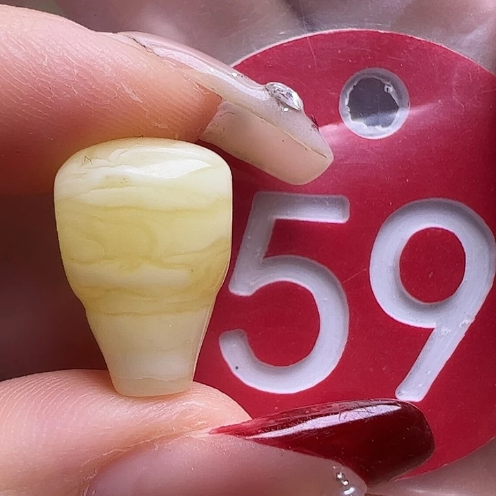 蜜蜡未镶嵌珠宝奇石微花粉10.8mm白蜡虎皮三通