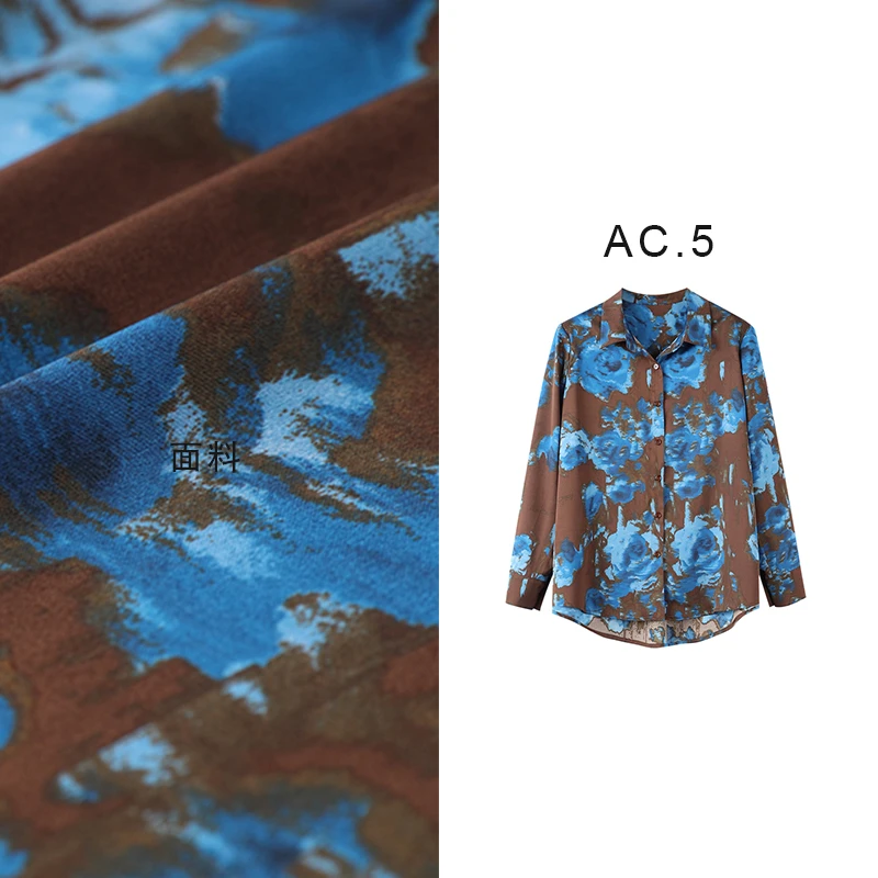 （现现款）SHEN-JIA-QI~【知性女王】秋季韩系新款晕染高质感上衣0141