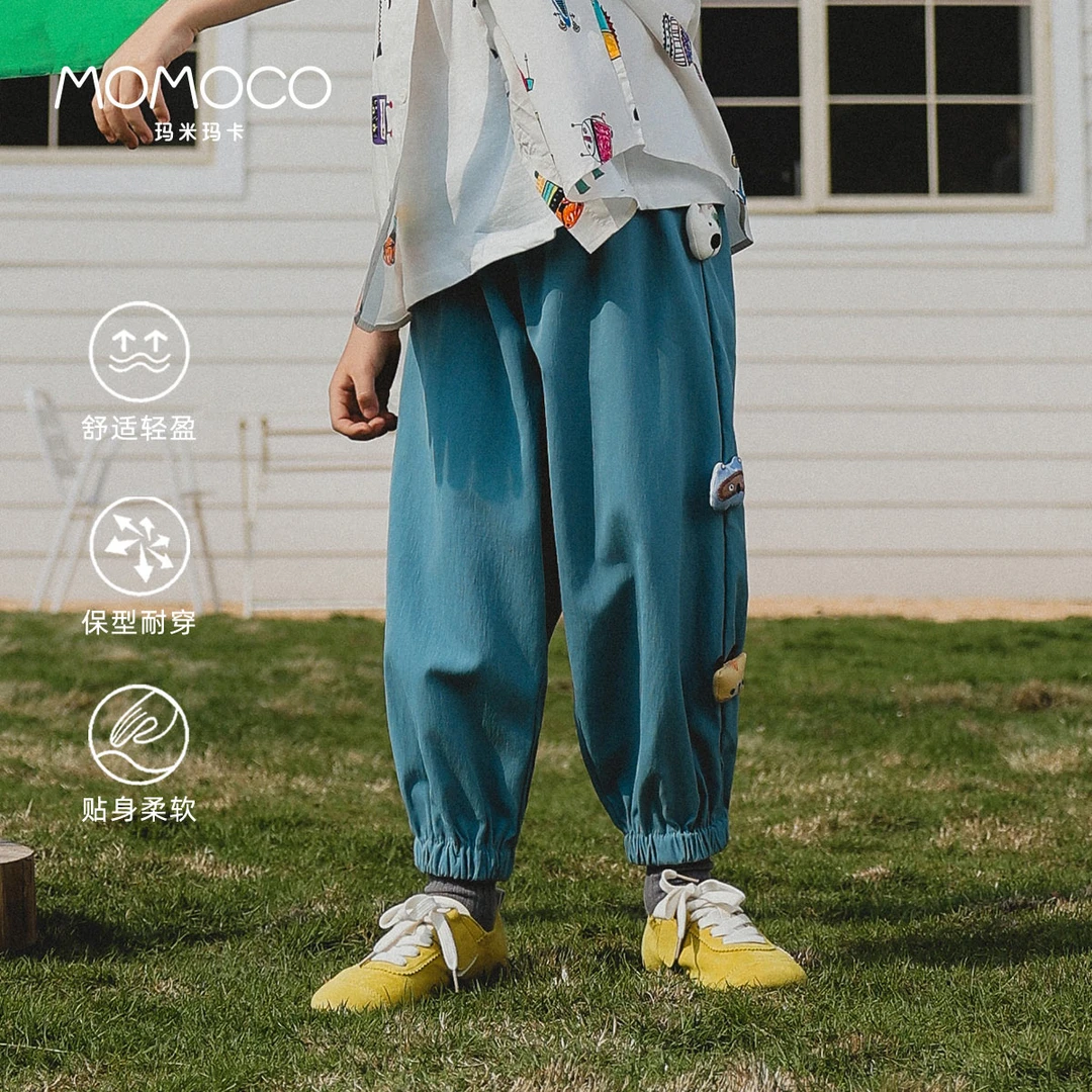 MOMOCO夏季款男童休闲百搭可爱小动物束脚裤77280362001