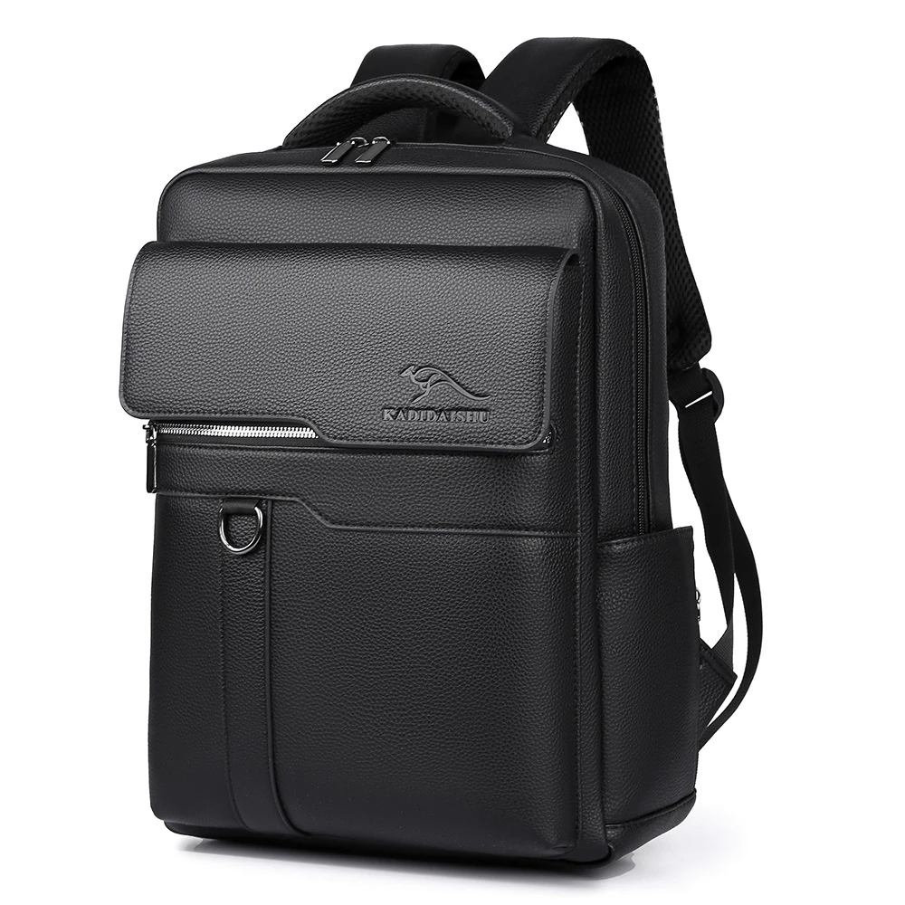 佧蒂袋鼠男士电脑双肩背包商务男包大容量复古旅行包男式公文包