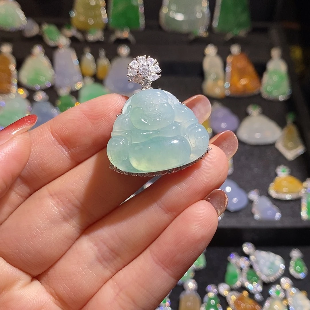 颈饰银S925镶嵌翡翠天然翡翠