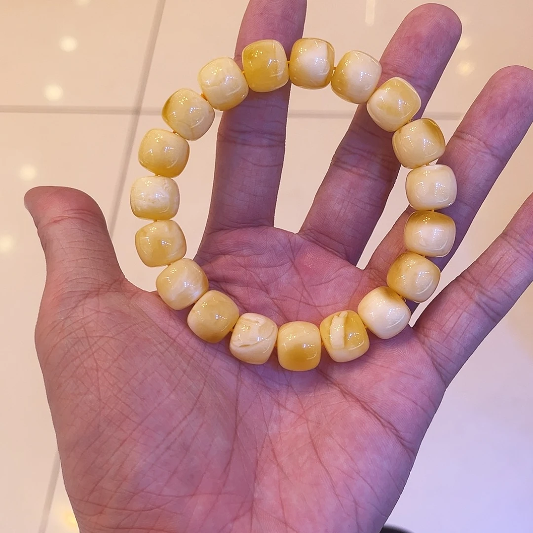 蜜蜡未镶嵌手串浓蜡溶洞13.5mm