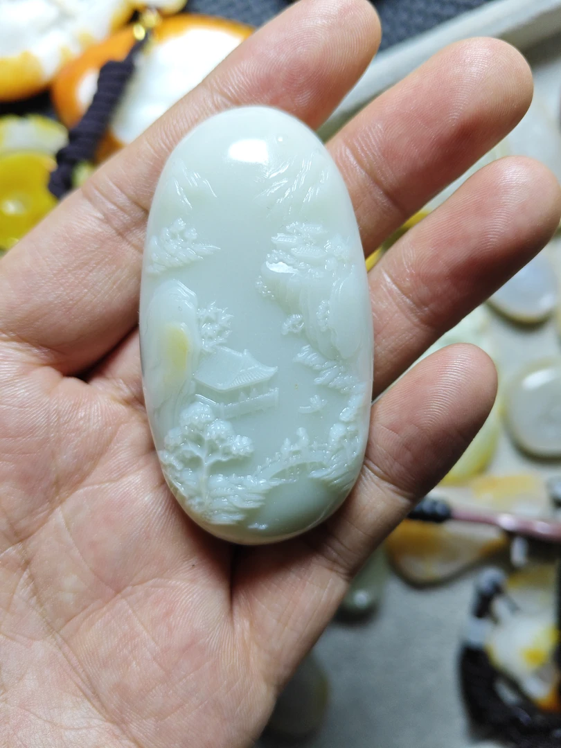 和田玉精品挂件山水