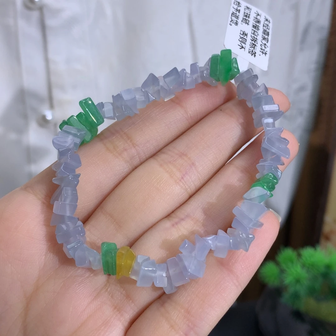 未镶嵌手串翡翠冰胶蓝碎碎冰