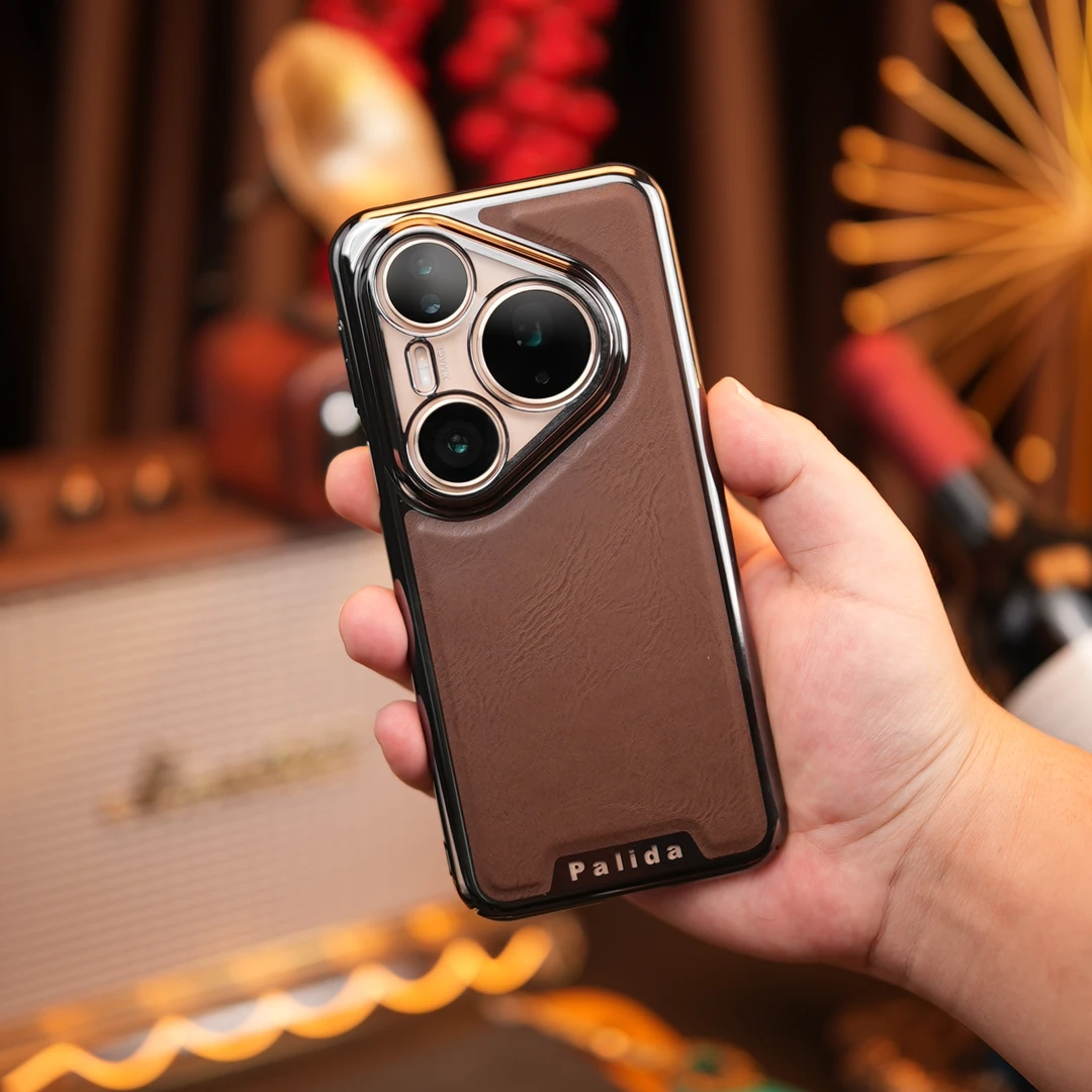 适用于华为Pura80/Pro/Ultra手机壳电镀素皮全包防摔散热保护