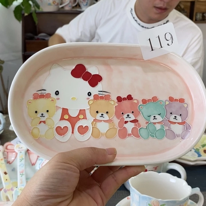 青****瓷片景德镇釉下手绘