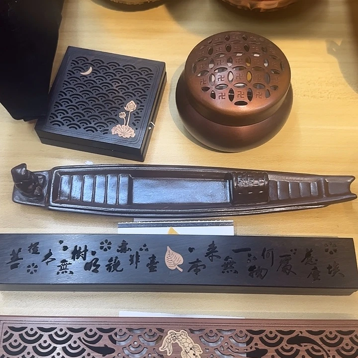 我***儿线香檀香木盒香炉