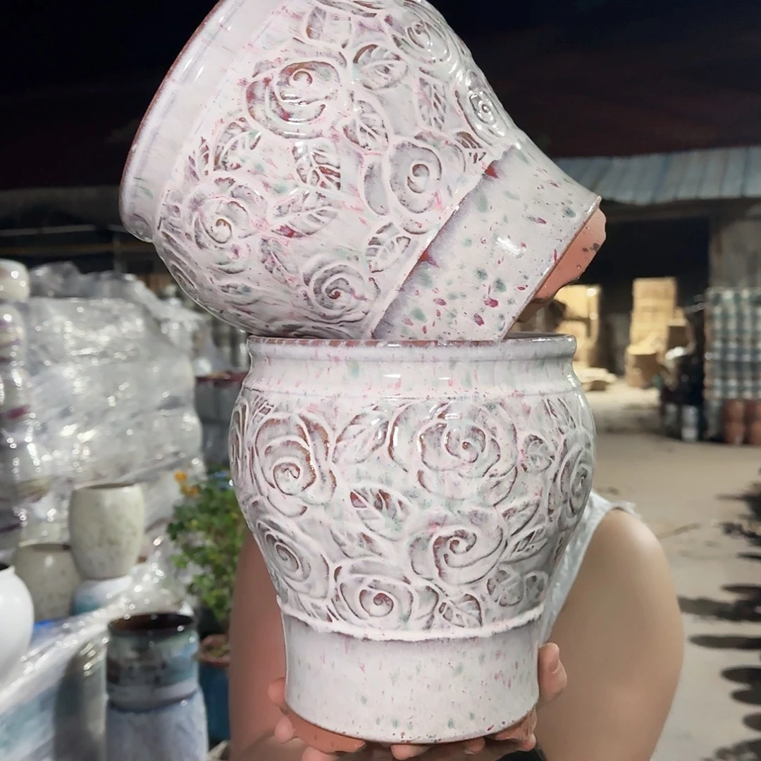 紫砂花盆高22口18