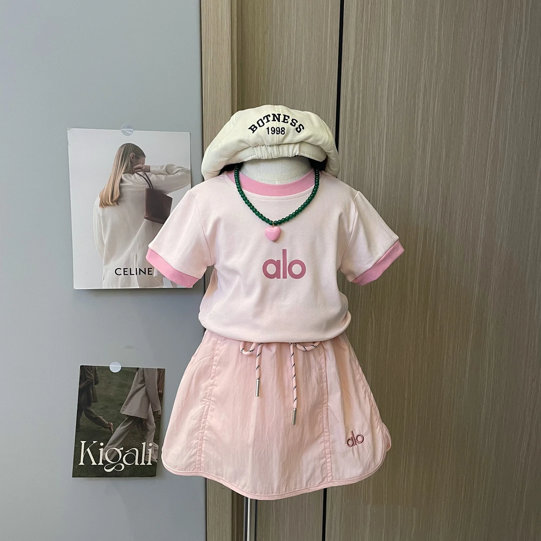 女童韩版可爱短袖T恤半身裙两件套2025夏装新款休闲两件套短裙潮T