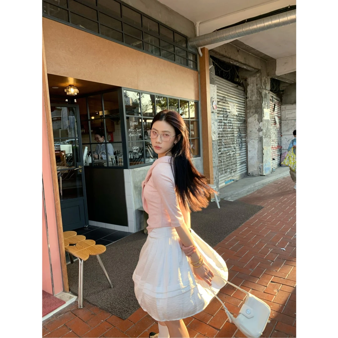 70不是七十【伦敦半眠】初春缎面针织吊带收腰A摆短款裙