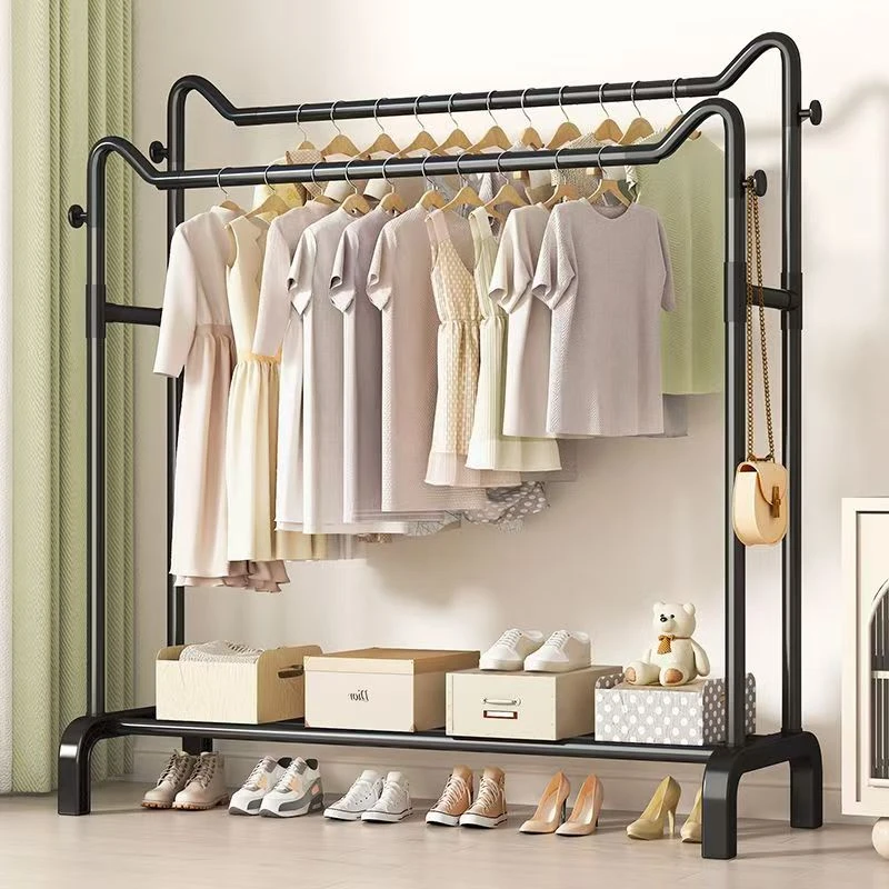 【双杆晾衣架】落地立式衣帽架加厚挂衣架家用阳台晒衣架简易衣服架