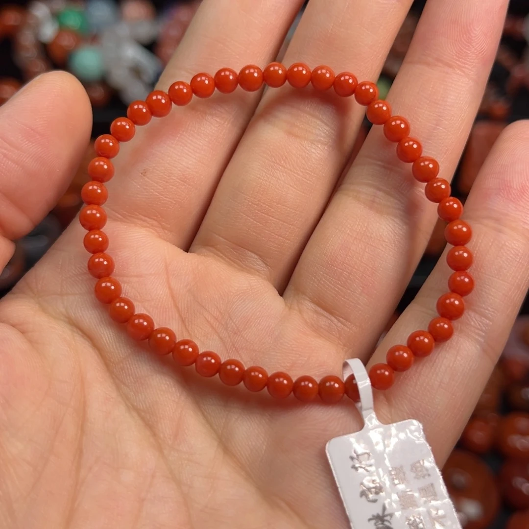 南红玛瑙手串4mm未镶嵌