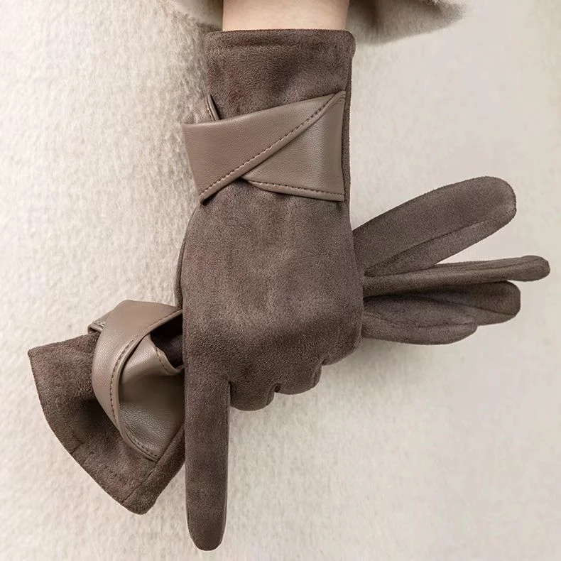新款手套女秋冬季新款加绒保暖防寒触屏骑行开车防风分指手套百搭