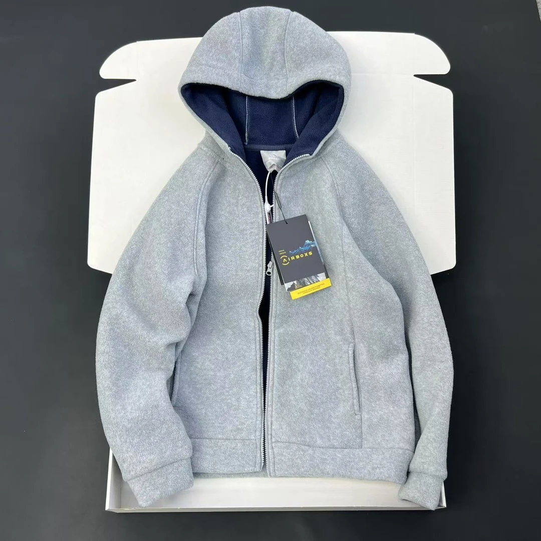 日单设计师款 加绒加厚男女双面绒厚款摇粒绒外套