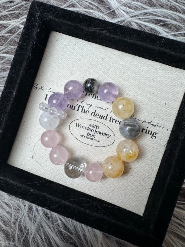 1.8 黄 紫 粉 天然水晶设计手串