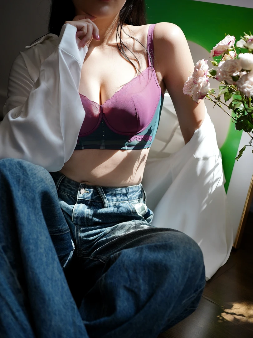 大胸显小性感水晶杯兔耳朵软圈女士内衣上托聚拢胸罩18805