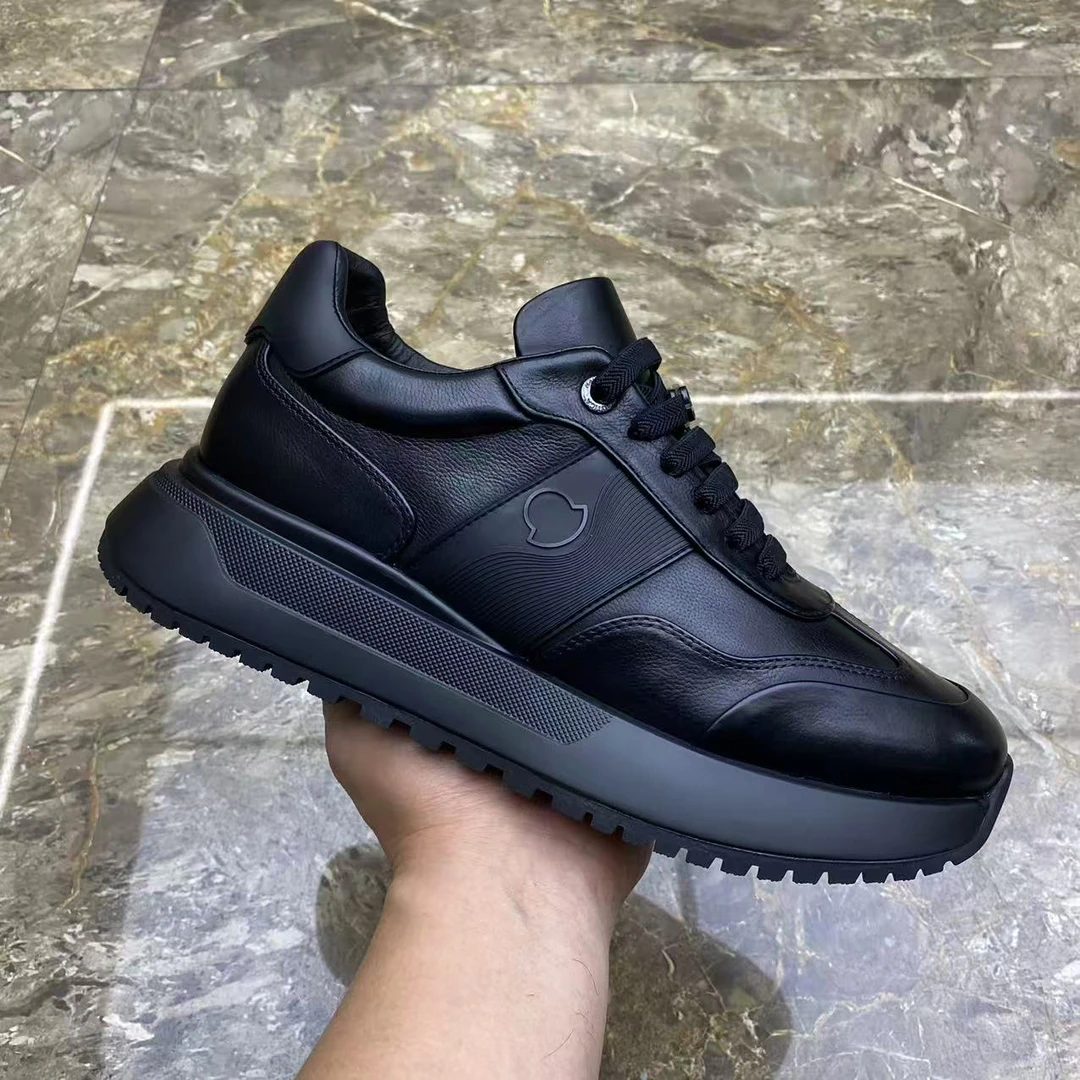 广州真皮男鞋秋季新款男士百搭舒适厚底皮鞋韩版潮流时尚休闲鞋