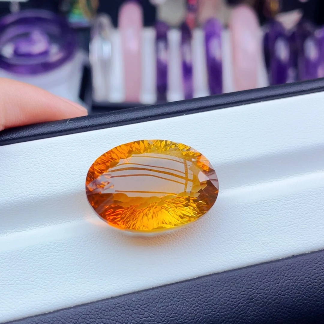 黄晶珠宝半成品未镶嵌天然黄水晶假一赔九