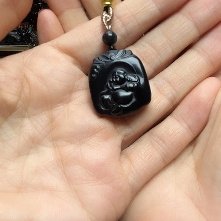 和田玉（墨玉）未镶嵌吊坠(赠链)小佛公