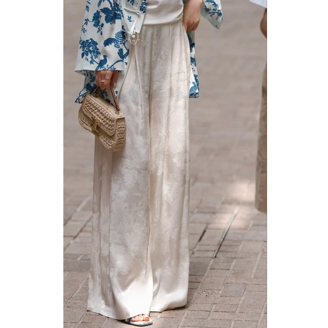 【囍番山·夏】美女裤·荔枝白·宽松阔腿裤