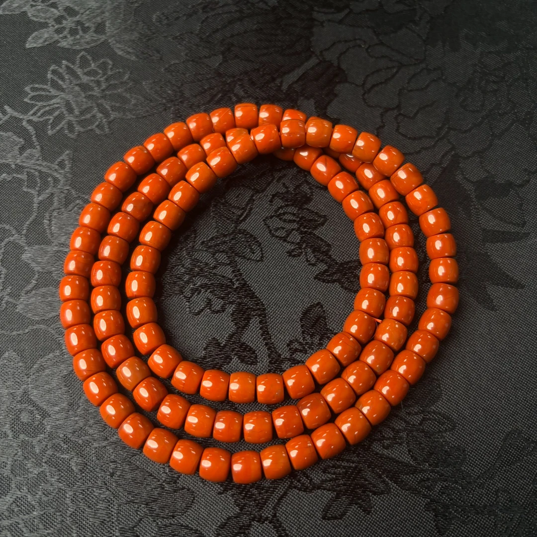 精品南红108颗桶珠K7直切手串