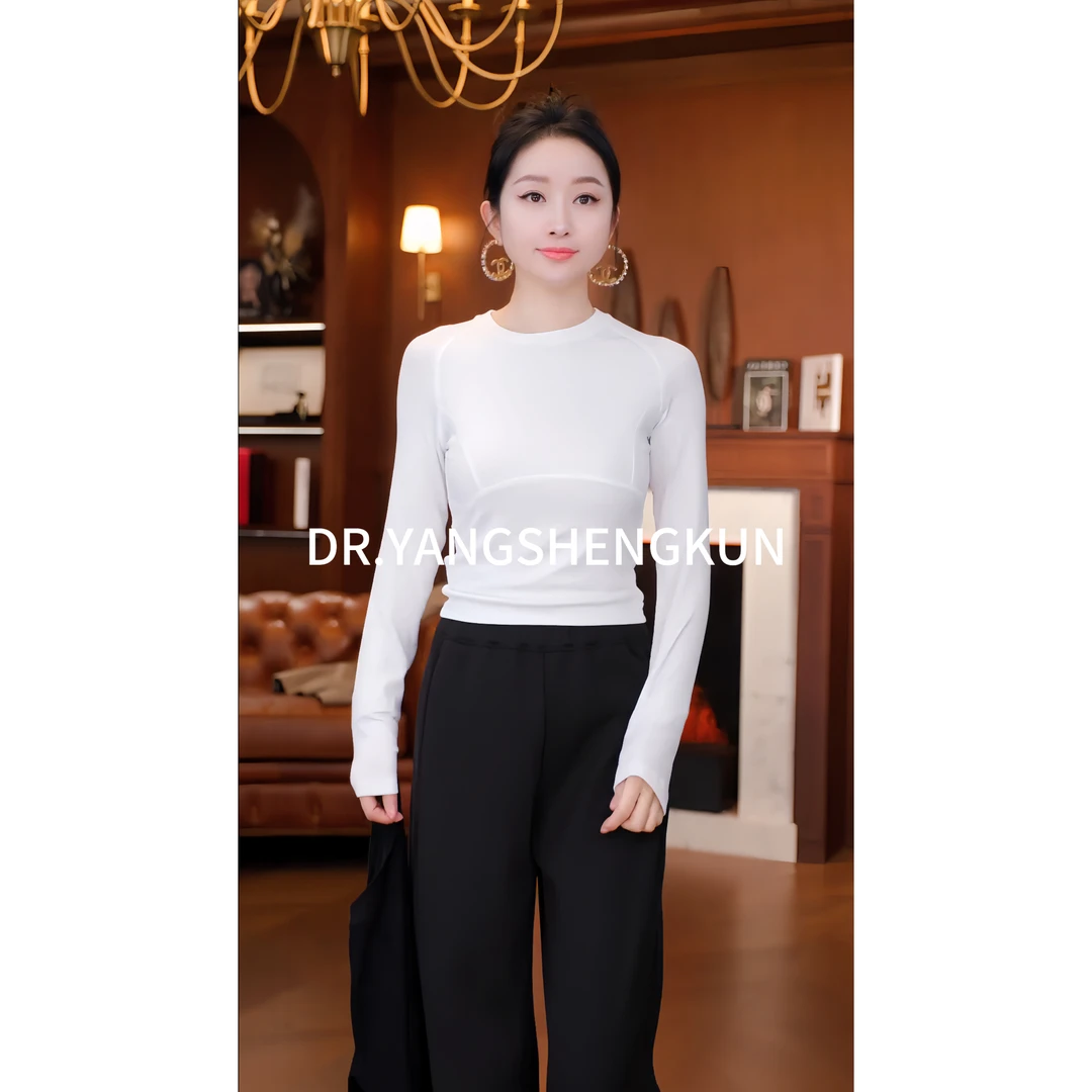 DR杨圣坤2025春季新款【巴黎少女】修身显瘦长袖T恤女XM2412-1205