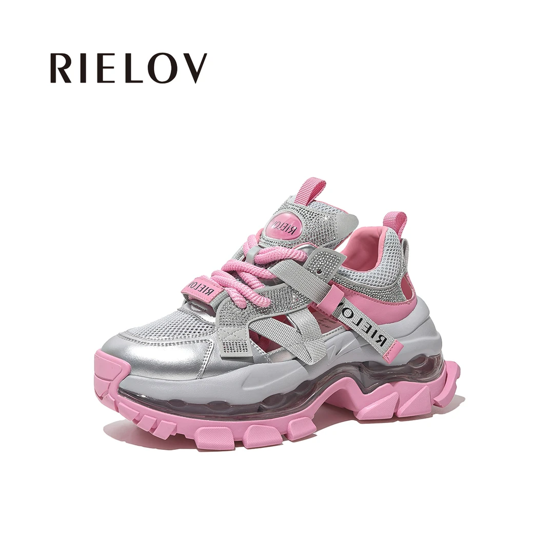 【媛媛●RIELOV 】增高8cm时尚厚底百搭夏季镂空女休闲鞋666-131