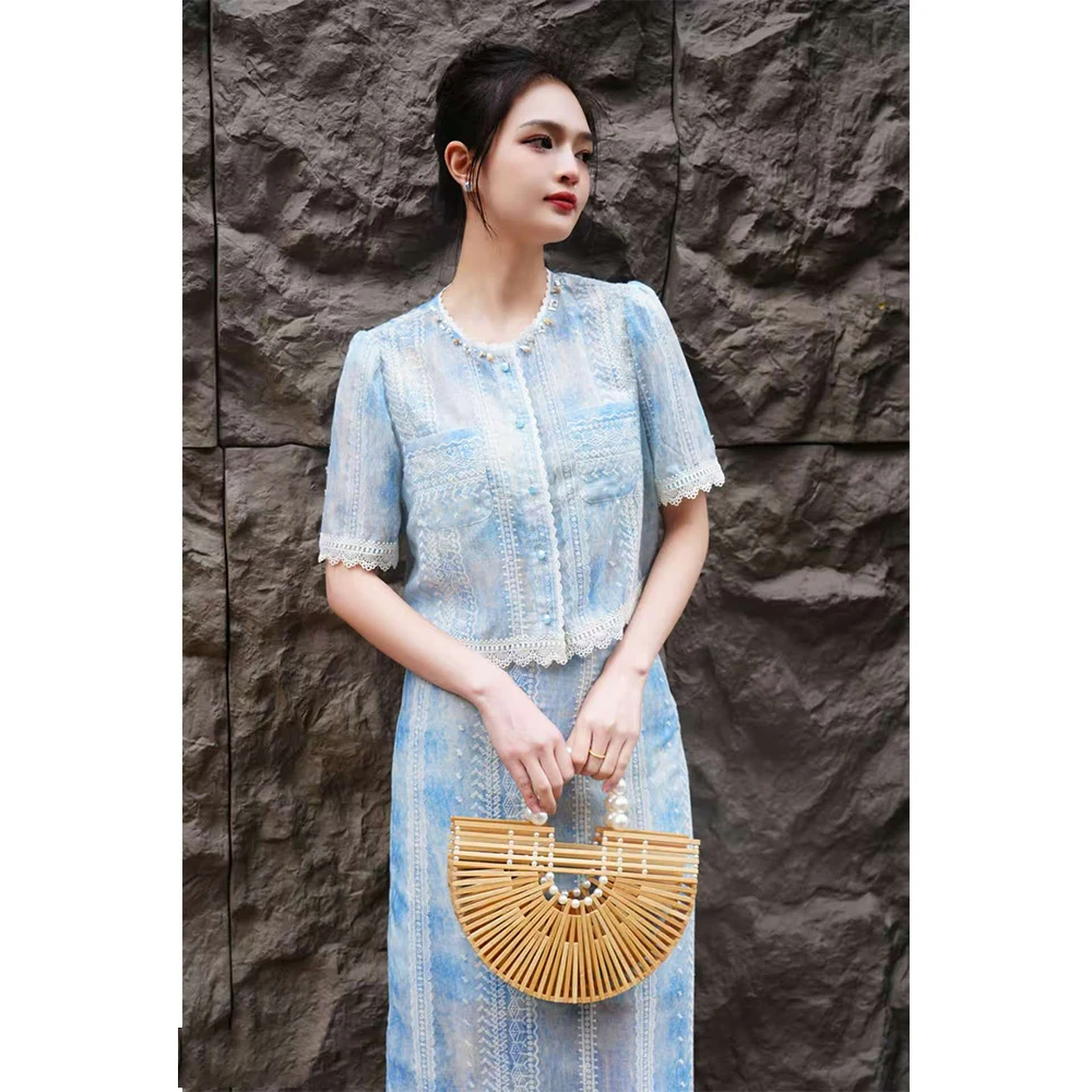 【美美精选】YANGSHANG 新款夏季蕾丝时尚套裙 YC3050