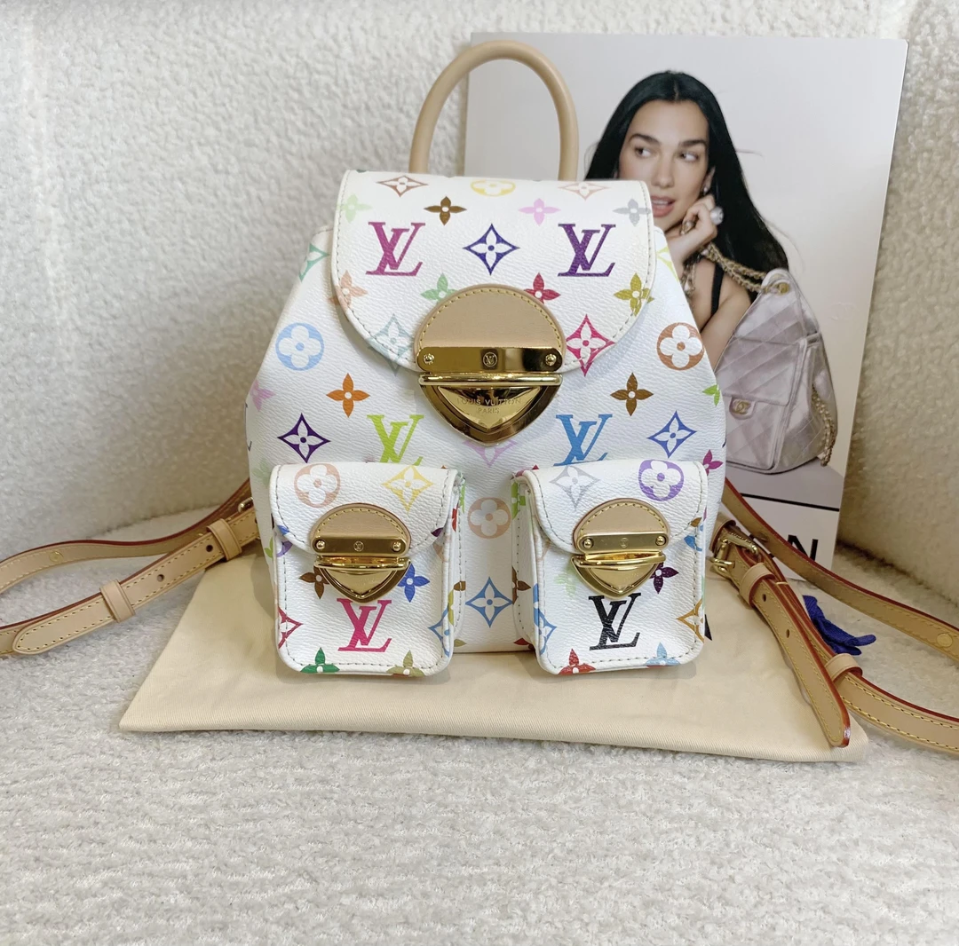 99新 LouisVuitton/路易威登 壹臻/venice白三彩双肩包 74480511
