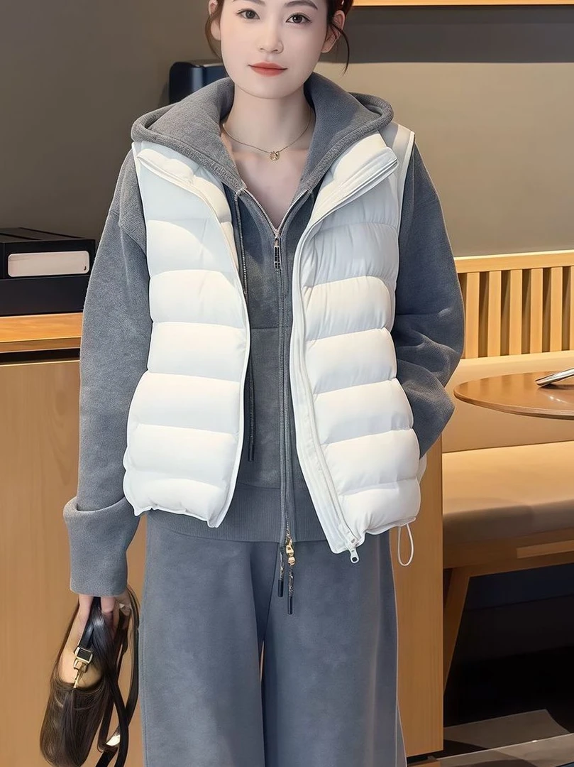 轻薄白鸭绒小个子外穿背心潮羽绒马夹女短款立领2025秋冬新款加厚