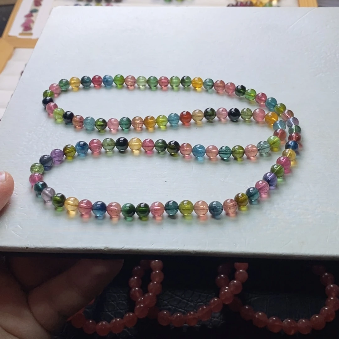 碧玺手链碧玺未镶嵌