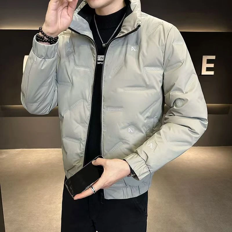 2024冬季新款潮流男士立领防风防寒加厚保暖休闲外套运动短款