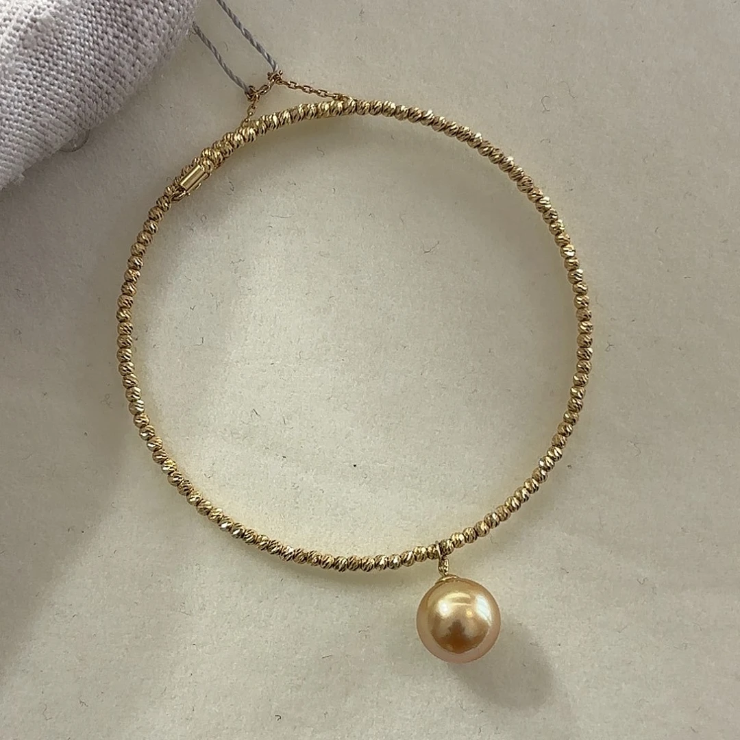 海水珍珠手链18K金镶嵌9-10