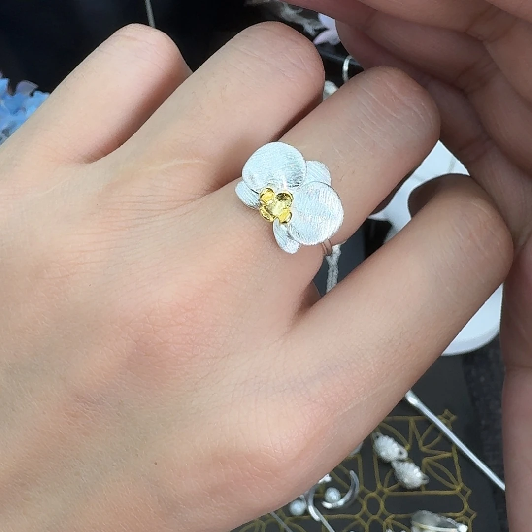 925银新款蝴蝶兰戒指