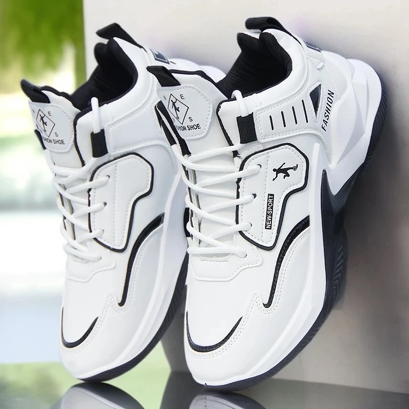 高帮鞋男款皮面男士篮球鞋防滑防水高档运动鞋秋冬新款防臭增高鞋