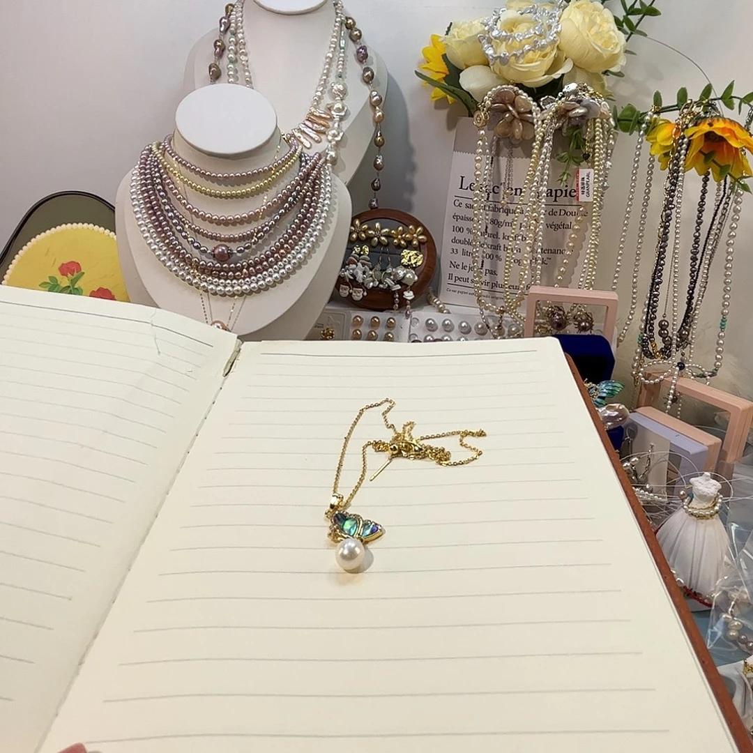 银S925镶嵌颈饰淡水珍珠