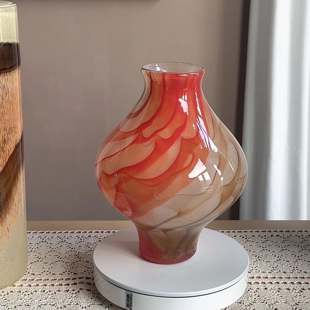 琉璃红色系列手工琉璃花瓶